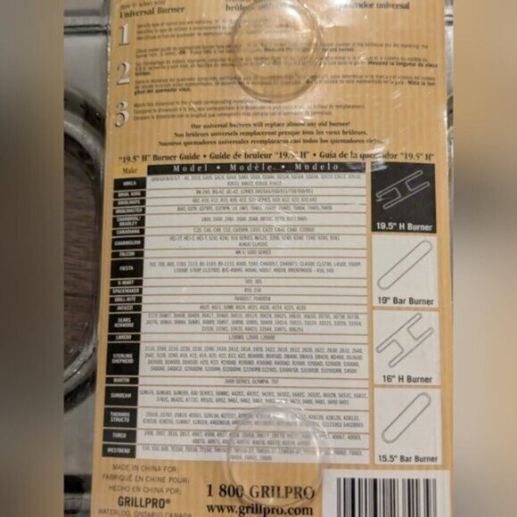 GrillPro 19.5-inch Universal Fit H-Burner BBQ part New in box - Picture 7 of 9